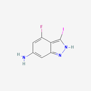 molecular formula C7H5FIN3 B3293744 4-fluoro-3-iodo-2H-indazol-6-amine CAS No. 885522-62-3