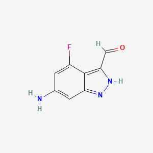 molecular formula C8H6FN3O B3293751 6-amino-4-fluoro-2H-indazole-3-carbaldehyde CAS No. 885522-65-6