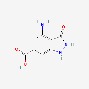 molecular formula C8H7N3O3 B3293756 4-Amino-3-hydroxy-1H-indazole-6-carboxylic acid CAS No. 885522-66-7