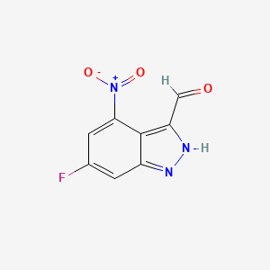 6-Fluoro-4-nitro-3-(1H)indazole carboxaldehyde