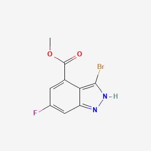 molecular formula C9H6BrFN2O2 B3293797 Methyl 3-bromo-6-fluoro-1H-indazole-4-carboxylate CAS No. 885522-87-2