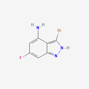 molecular formula C7H5BrFN3 B3293831 4-Amino-3-bromo-6-fluoroindazole CAS No. 885522-95-2