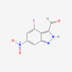molecular formula C8H4FN3O3 B3293838 4-Fluoro-6-nitro-1H-indazole-3-carbaldehyde CAS No. 885522-99-6