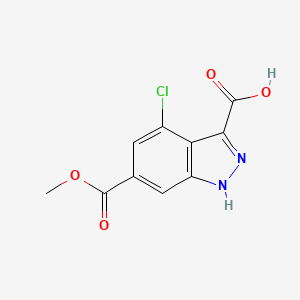 molecular formula C10H7ClN2O4 B3293870 4-chloro-6-methoxycarbonyl-1H-indazole-3-carboxylic acid CAS No. 885523-16-0