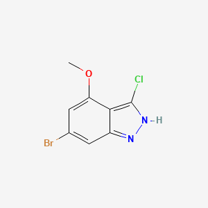 molecular formula C8H6BrClN2O B3293871 6-bromo-3-chloro-4-methoxy-2H-indazole CAS No. 885523-17-1