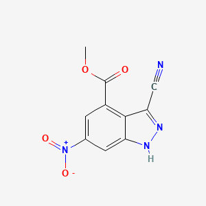 molecular formula C10H6N4O4 B3293883 3-Cyano-6-nitro-1H-indazole-4-carboxylic acid methyl ester CAS No. 885523-29-5