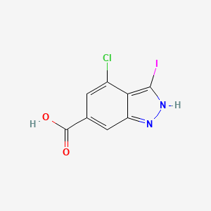 molecular formula C8H4ClIN2O2 B3293888 4-Chloro-3-iodo-6-indazolecarboxylic acid CAS No. 885523-34-2