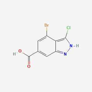 molecular formula C8H4BrClN2O2 B3293899 4-bromo-3-chloro-2H-indazole-6-carboxylic acid CAS No. 885523-46-6