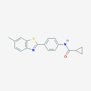 molecular formula C18H16N2OS B329390 N-[4-(6-methyl-1,3-benzothiazol-2-yl)phenyl]cyclopropanecarboxamide 