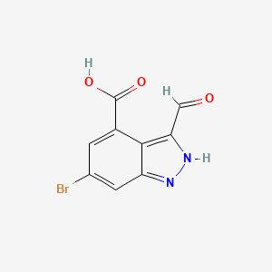 molecular formula C9H5BrN2O3 B3293927 6-Bromo-3-formyl-4-indazolecarboxylic acid CAS No. 885523-80-8