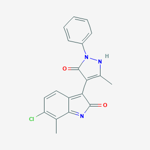 6-chloro-7-methyl-3-(3-methyl-5-oxo-1-phenyl-1,5-dihydro-4H-pyrazol-4-ylidene)-1,3-dihydro-2H-indol-2-one