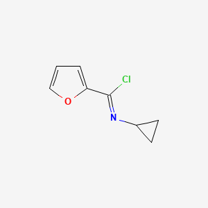 molecular formula C8H8ClNO B3293950 N-cyclopropylfuran-2-carboximidoyl chloride CAS No. 885525-48-4