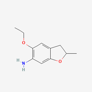 molecular formula C11H15NO2 B3293955 5-Ethoxy-2-methyl-2,3-dihydro-1-benzofuran-6-amine CAS No. 885529-64-6
