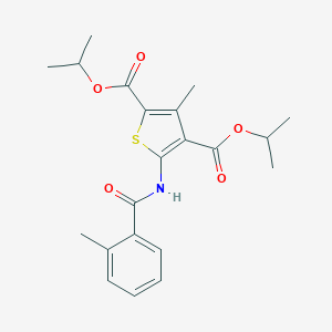 molecular formula C21H25NO5S B329397 Diisopropyl 3-methyl-5-[(2-methylbenzoyl)amino]-2,4-thiophenedicarboxylate 