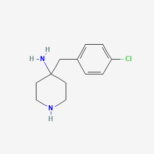 molecular formula C12H17ClN2 B3293974 4-Piperidinamine, 4-[(4-chlorophenyl)methyl]- CAS No. 885653-43-0