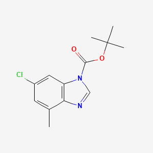 molecular formula C13H15ClN2O2 B3294000 1H-Benzimidazole-1-carboxylic acid, 6-chloro-4-methyl-, 1,1-dimethylethyl ester CAS No. 885964-43-2