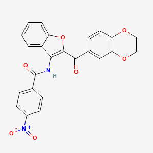 molecular formula C24H16N2O7 B3294036 N-[2-(2,3-dihydro-1,4-benzodioxin-6-ylcarbonyl)-1-benzofuran-3-yl]-4-nitrobenzamide CAS No. 886186-07-8