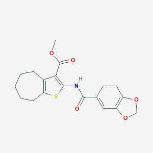 methyl 2-[(1,3-benzodioxol-5-ylcarbonyl)amino]-5,6,7,8-tetrahydro-4H-cyclohepta[b]thiophene-3-carboxylate