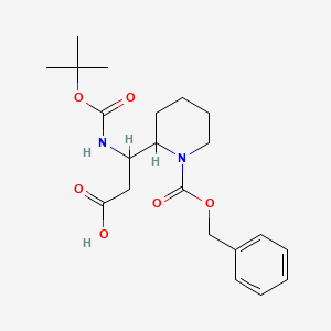 molecular formula C21H30N2O6 B3294047 3-(1-((Benzyloxy)carbonyl)piperidin-2-yl)-3-((tert-butoxycarbonyl)amino)propanoic acid CAS No. 886362-34-1