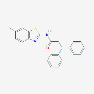 molecular formula C23H20N2OS B329406 N-(6-methyl-1,3-benzothiazol-2-yl)-3,3-diphenylpropanamide 