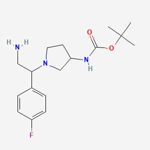 molecular formula C17H26FN3O2 B3294072 3-n-Boc-amino-1-[2-amino-1-(4-fluoro-phenyl)-ethyl]-pyrrolidine CAS No. 886365-26-0
