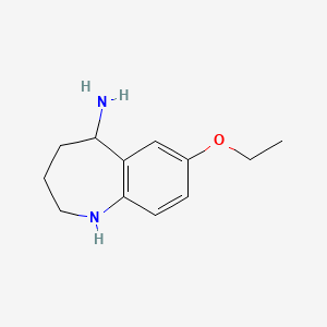 molecular formula C12H18N2O B3294081 7-Ethoxy-2,3,4,5-tetrahydro-1H-benzo[B]azepin-5-amine CAS No. 886367-56-2