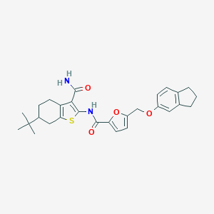 N-[3-(aminocarbonyl)-6-tert-butyl-4,5,6,7-tetrahydro-1-benzothien-2-yl]-5-[(2,3-dihydro-1H-inden-5-yloxy)methyl]-2-furamide