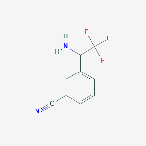 molecular formula C9H7F3N2 B3294092 3-(1-Amino-2,2,2-trifluoroethyl)benzonitrile CAS No. 886368-82-7