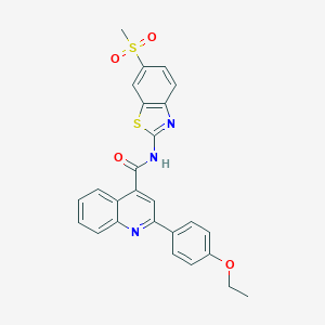 molecular formula C26H21N3O4S2 B329413 2-(4-ethoxyphenyl)-N-[6-(methylsulfonyl)-1,3-benzothiazol-2-yl]-4-quinolinecarboxamide 