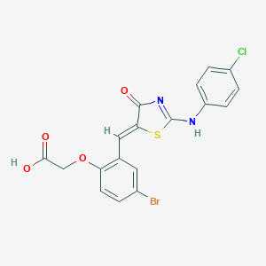 2-[4-bromo-2-[(Z)-[2-(4-chloroanilino)-4-oxo-1,3-thiazol-5-ylidene]methyl]phenoxy]acetic acid