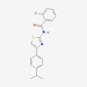 2-fluoro-N-[4-(4-isopropylphenyl)-1,3-thiazol-2-yl]benzamide