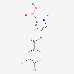 molecular formula C13H10Cl2N2O3 B3294165 4-(3,4-Dichloro-benzoylamino)-1-methyl-1H-pyrrole--2-carboxylic acid CAS No. 886496-70-4