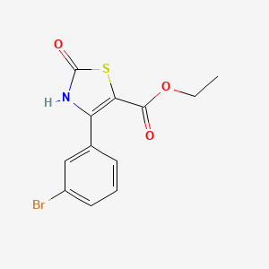 molecular formula C12H10BrNO3S B3294172 4-(3-Bromo-phenyl)-2-oxo-2,3-dihydro-thiazole-5-carboxylic acid ethyl ester CAS No. 886497-49-0