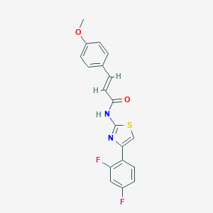 molecular formula C19H14F2N2O2S B329420 N-[4-(2,4-difluorophenyl)-1,3-thiazol-2-yl]-3-(4-methoxyphenyl)acrylamide 