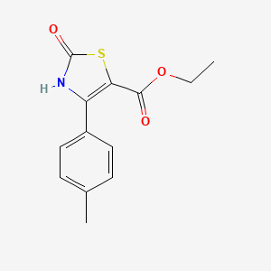 molecular formula C13H13NO3S B3294201 2-Oxo-4-p-tolyl-2,3-dihydro-thiazole-5-carboxylic acid ethyl ester CAS No. 886498-04-0