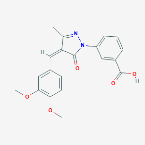 3-[(4Z)-4-(3,4-dimethoxybenzylidene)-3-methyl-5-oxo-4,5-dihydro-1H-pyrazol-1-yl]benzoic acid