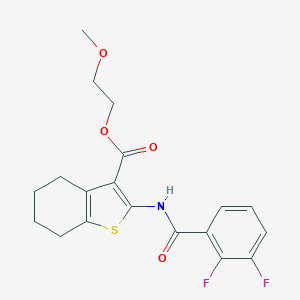 molecular formula C19H19F2NO4S B329422 2-Methoxyethyl 2-[(2,3-difluorobenzoyl)amino]-4,5,6,7-tetrahydro-1-benzothiophene-3-carboxylate 