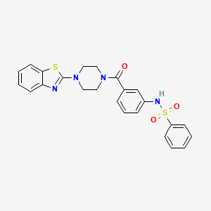 molecular formula C24H22N4O3S2 B3294274 N-(3-(4-(benzo[d]thiazol-2-yl)piperazine-1-carbonyl)phenyl)benzenesulfonamide CAS No. 886891-60-7