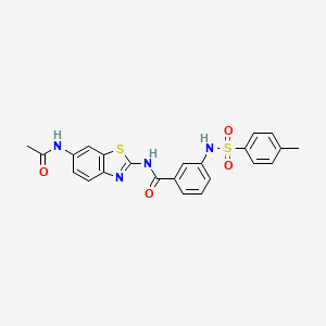 molecular formula C23H20N4O4S2 B3294289 N-(6-acetamido-1,3-benzothiazol-2-yl)-3-(4-methylbenzenesulfonamido)benzamide CAS No. 886895-51-8