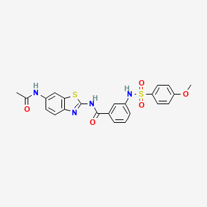 molecular formula C23H20N4O5S2 B3294294 N-(6-acetamido-1,3-benzothiazol-2-yl)-3-(4-methoxybenzenesulfonamido)benzamide CAS No. 886898-85-7