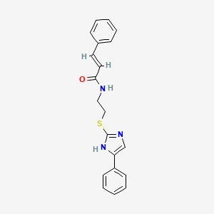 molecular formula C20H19N3OS B3294298 N-(2-((5-phenyl-1H-imidazol-2-yl)thio)ethyl)cinnamamide CAS No. 886899-36-1
