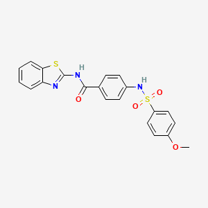 molecular formula C21H17N3O4S2 B3294304 N-(1,3-benzothiazol-2-yl)-4-(4-methoxybenzenesulfonamido)benzamide CAS No. 886910-78-7