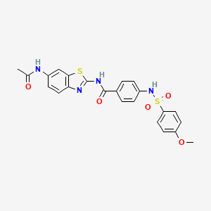 molecular formula C23H20N4O5S2 B3294311 N-(6-acetamido-1,3-benzothiazol-2-yl)-4-(4-methoxybenzenesulfonamido)benzamide CAS No. 886910-88-9