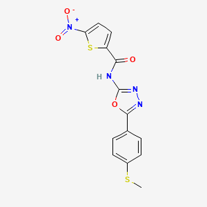 N-[5-(4-methylsulfanylphenyl)-1,3,4-oxadiazol-2-yl]-5-nitrothiophene-2-carboxamide