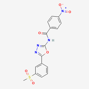 molecular formula C16H12N4O6S B3294351 N-[5-(3-methanesulfonylphenyl)-1,3,4-oxadiazol-2-yl]-4-nitrobenzamide CAS No. 886927-34-0