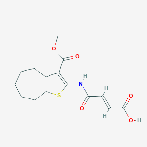 (2E)-4-{[3-(methoxycarbonyl)-5,6,7,8-tetrahydro-4H-cyclohepta[b]thiophen-2-yl]amino}-4-oxobut-2-enoic acid