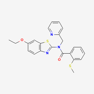 molecular formula C23H21N3O2S2 B3294363 N-(6-ethoxybenzo[d]thiazol-2-yl)-2-(methylthio)-N-(pyridin-2-ylmethyl)benzamide CAS No. 886936-55-6