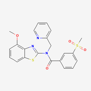 molecular formula C22H19N3O4S2 B3294374 N-(4-methoxybenzo[d]thiazol-2-yl)-3-(methylsulfonyl)-N-(pyridin-2-ylmethyl)benzamide CAS No. 886941-36-2