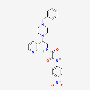 molecular formula C26H28N6O4 B3294379 N'-[2-(4-benzylpiperazin-1-yl)-2-(pyridin-3-yl)ethyl]-N-(4-nitrophenyl)ethanediamide CAS No. 886944-04-3