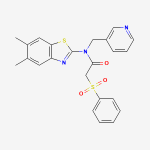 molecular formula C23H21N3O3S2 B3294384 N-(5,6-dimethylbenzo[d]thiazol-2-yl)-2-(phenylsulfonyl)-N-(pyridin-3-ylmethyl)acetamide CAS No. 886947-28-0